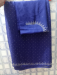 Blue full stonework saree with unstiched blows